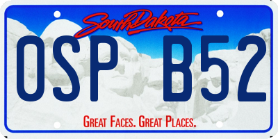 SD license plate 0SPB52