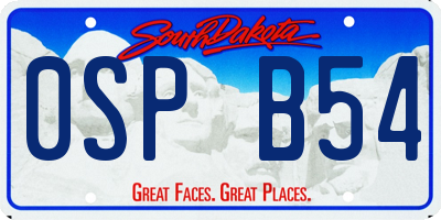 SD license plate 0SPB54