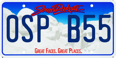 SD license plate 0SPB55