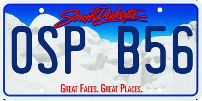 SD license plate 0SPB56