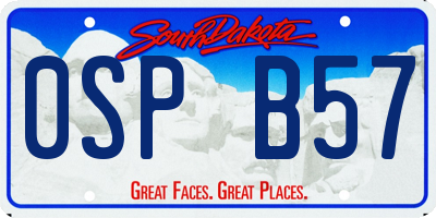 SD license plate 0SPB57