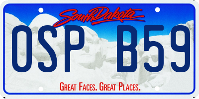SD license plate 0SPB59