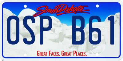 SD license plate 0SPB61