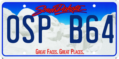 SD license plate 0SPB64