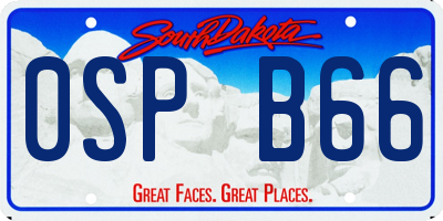 SD license plate 0SPB66