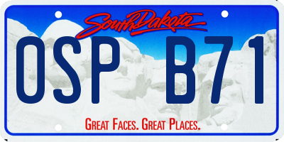 SD license plate 0SPB71