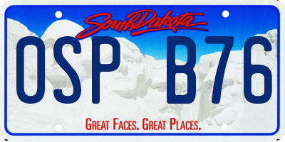 SD license plate 0SPB76
