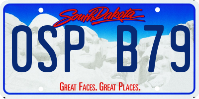 SD license plate 0SPB79