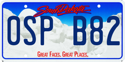 SD license plate 0SPB82