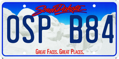 SD license plate 0SPB84
