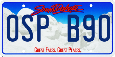 SD license plate 0SPB90