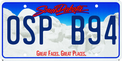 SD license plate 0SPB94