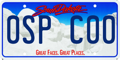 SD license plate 0SPC00