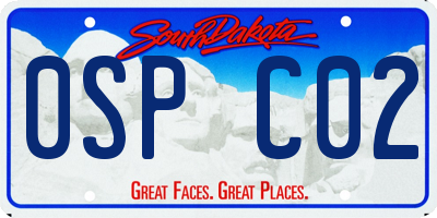 SD license plate 0SPC02