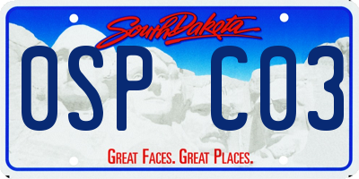 SD license plate 0SPC03
