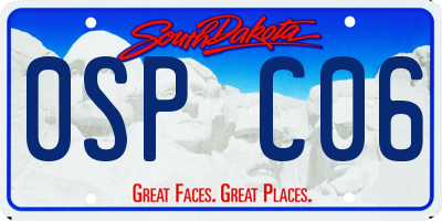 SD license plate 0SPC06
