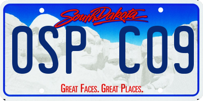 SD license plate 0SPC09