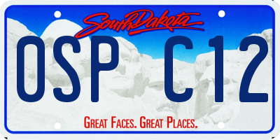 SD license plate 0SPC12