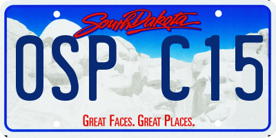 SD license plate 0SPC15