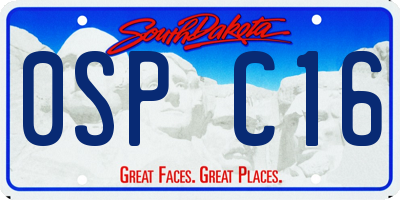 SD license plate 0SPC16