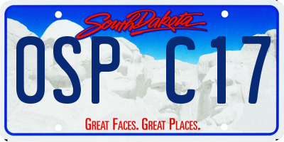 SD license plate 0SPC17