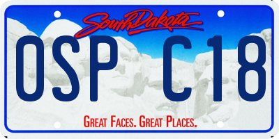 SD license plate 0SPC18