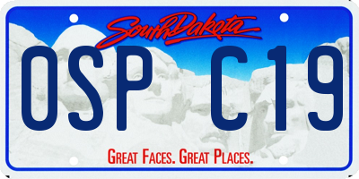 SD license plate 0SPC19