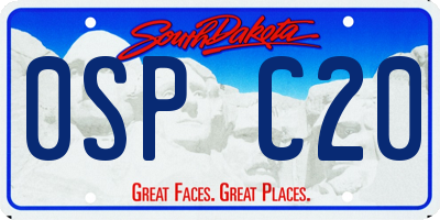 SD license plate 0SPC20