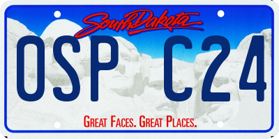 SD license plate 0SPC24