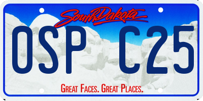 SD license plate 0SPC25