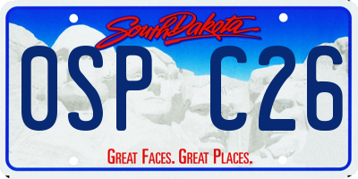SD license plate 0SPC26