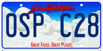 SD license plate 0SPC28