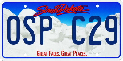 SD license plate 0SPC29