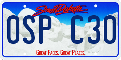 SD license plate 0SPC30