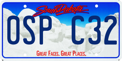 SD license plate 0SPC32