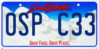 SD license plate 0SPC33