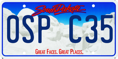 SD license plate 0SPC35