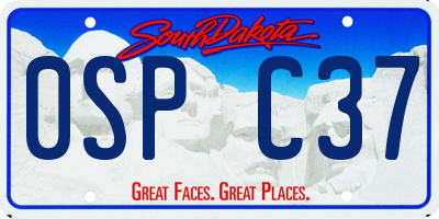 SD license plate 0SPC37