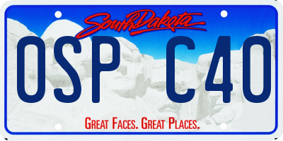SD license plate 0SPC40
