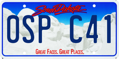 SD license plate 0SPC41