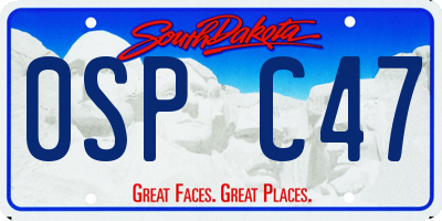 SD license plate 0SPC47