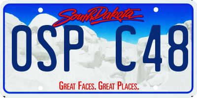 SD license plate 0SPC48