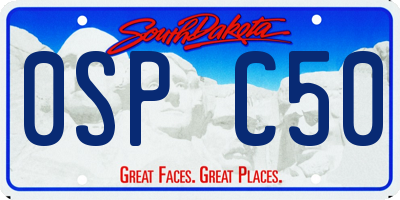 SD license plate 0SPC50