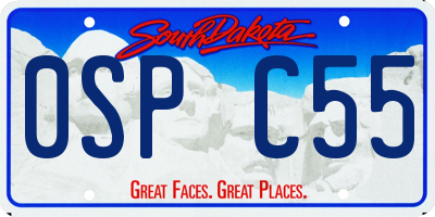 SD license plate 0SPC55
