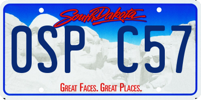 SD license plate 0SPC57