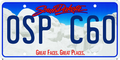 SD license plate 0SPC60
