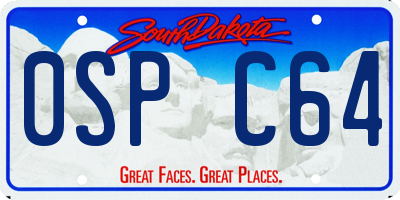 SD license plate 0SPC64