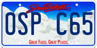 SD license plate 0SPC65