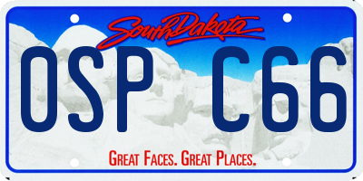 SD license plate 0SPC66