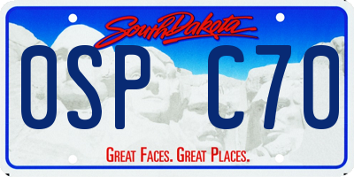 SD license plate 0SPC70
